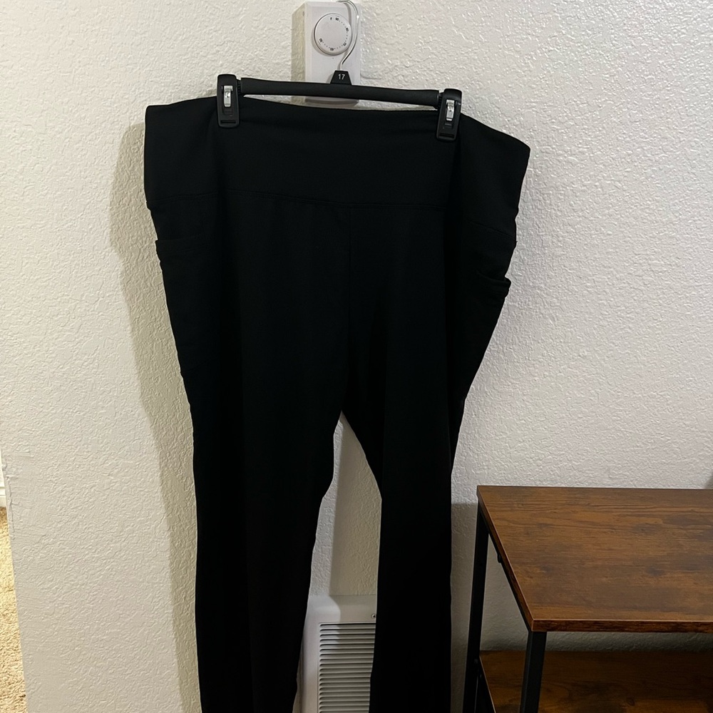 Women's Black Fleece Yoga Pants, 5XL